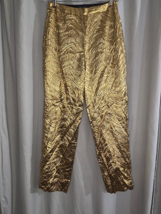 J. Crew Pants - J.Crew Collection Gold Metallic Pants Size 4